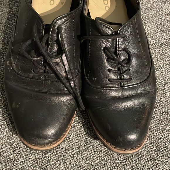 Aldo black leather Oxford flats - Picture 2 of 6